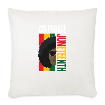 Celebrate Juneteenth - Throw Pillow Cover 17.5” x 17.5” - natural white - Front