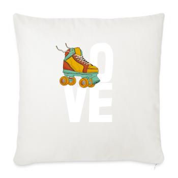 Love Skate - Throw Pillow Cover 17.5” x 17.5” - natural white - Front