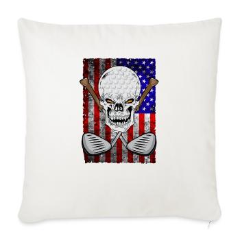 Golf America Flag - Throw Pillow Cover 17.5” x 17.5” - natural white - Front
