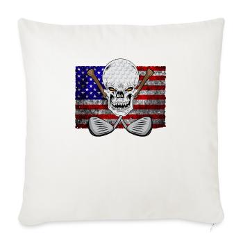 Golf America Flag - Throw Pillow Cover 17.5” x 17.5” - natural white - Front