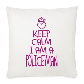 Keep Calm Policeman Cool Policeman Gift - Throw Pillow Cover 17.5” x 17.5” - natural white - Front
