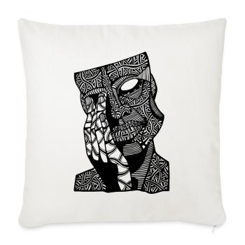 Face art - Throw Pillow Cover 17.5” x 17.5” - natural white - Front