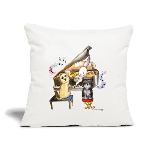 Furry Friends PianoTrio - Throw Pillow Cover 17.5” x 17.5”