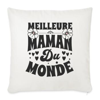 Maman meilleure maman cadeau fête des mères femme - Throw Pillow Cover 17.5” x 17.5” - natural white - Front