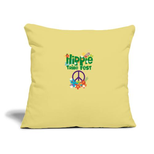 Hippie Tribe Fest Gear - Throw Pillow Cover 17.5” x 17.5”