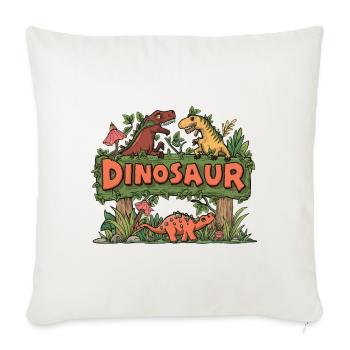 Great Design Dinosaurs. A wonderful gift for fans - Throw Pillow Cover 17.5” x 17.5” - natural white - Front
