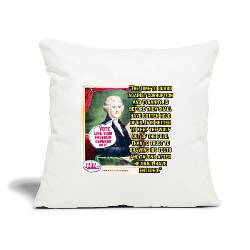 Thomas Jefferson Design - Throw Pillow Cover 17.5” x 17.5”