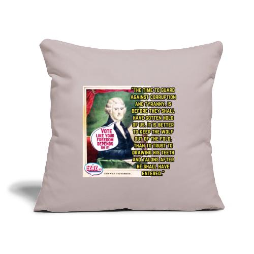 Thomas Jefferson Design - Throw Pillow Cover 17.5” x 17.5”