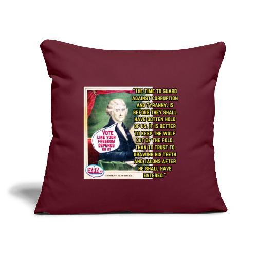 Thomas Jefferson Design - Throw Pillow Cover 17.5” x 17.5”