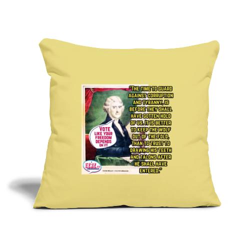 Thomas Jefferson Design - Throw Pillow Cover 17.5” x 17.5”