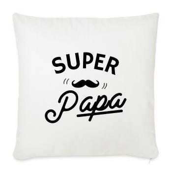 Super Papa - Cadeau fête des pères. Québec - Throw Pillow Cover 17.5” x 17.5” - natural white - Front