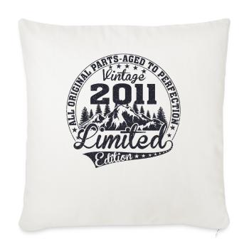 2011 date of birth / birthday year 2011 - Throw Pillow Cover 17.5” x 17.5” - natural white - Front