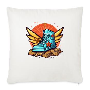 Sneaker Heaven with Wings - Throw Pillow Cover 17.5” x 17.5” - natural white - Front