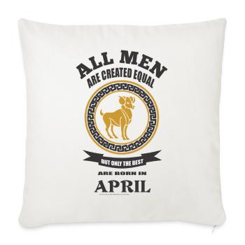 April Born Best Dog Crest - Throw Pillow Cover 17.5” x 17.5” - natural white - Front