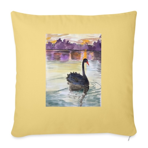 Black swan - Throw Pillow Cover 17.5” x 17.5”
