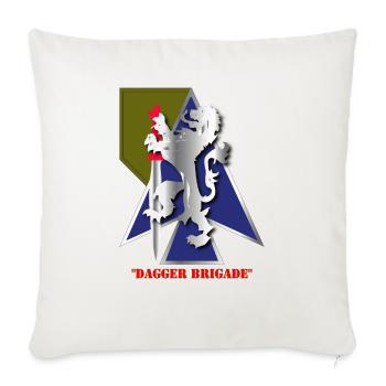 Army 2nd Bde Combat Tm Dagger Brigade 1st ID - Throw Pillow Cover 17.5” x 17.5” - natural white - Front