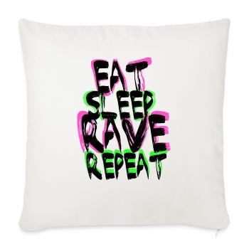 Rave Repeat - Throw Pillow Cover 17.5” x 17.5” - natural white - Front