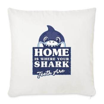 Collecting shark teeth - Throw Pillow Cover 17.5” x 17.5” - natural white - Front