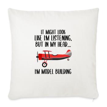 Model Building Maker Models RC Airplane Plane Gift - Throw Pillow Cover 17.5” x 17.5” - natural white - Front