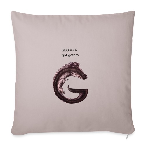 Georgia gator - Throw Pillow Cover 17.5” x 17.5”