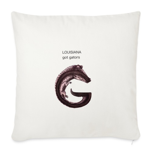 Louisiana gator - Throw Pillow Cover 17.5” x 17.5”