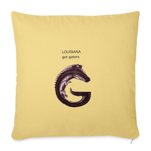 Louisiana gator - Throw Pillow Cover 17.5” x 17.5”