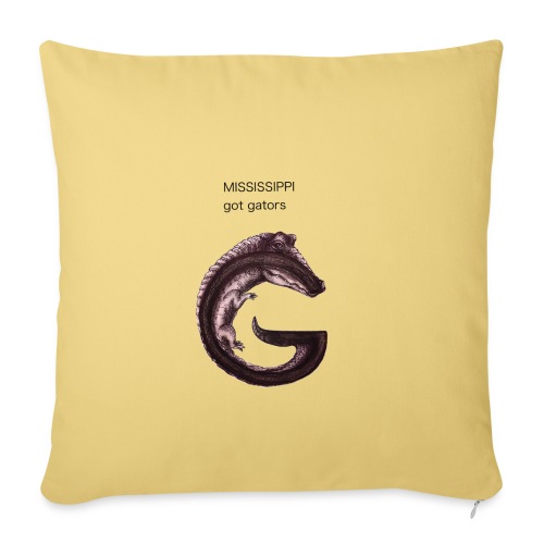 Mississippi gator - Throw Pillow Cover 17.5” x 17.5”
