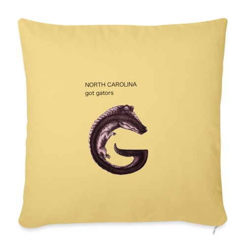 North Carolina gator - Throw Pillow Cover 17.5” x 17.5”