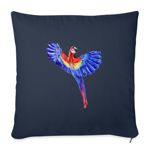 Scarlet macaw parrot - Throw Pillow Cover 17.5” x 17.5”
