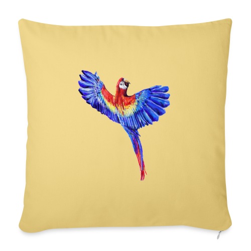 Scarlet macaw parrot - Throw Pillow Cover 17.5” x 17.5”