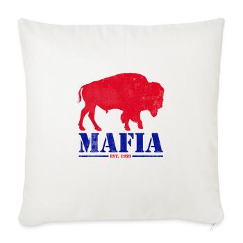 Bills Mafia Vintage Design T Shirt - Throw Pillow Cover 17.5” x 17.5” - natural white - Front