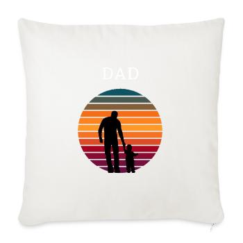 Father and Toddler - Throw Pillow Cover 17.5” x 17.5” - natural white - Front
