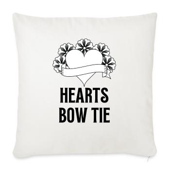 Hearts Bow Tie - Throw Pillow Cover 17.5” x 17.5” - natural white - Front