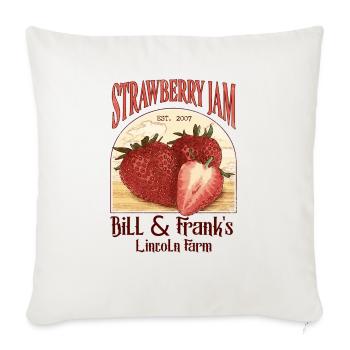 Bill and Frank Strawberry Jam The last of us - Throw Pillow Cover 17.5” x 17.5” - natural white - Front