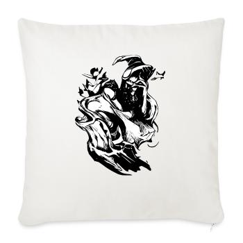 The Black Witch - Throw Pillow Cover 17.5” x 17.5” - natural white - Front