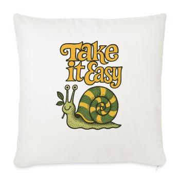 Take is Easy Snail - Throw Pillow Cover 17.5” x 17.5” - natural white - Front