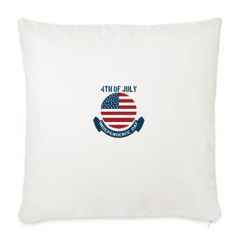 4th of July - Throw Pillow Cover 17.5” x 17.5” - natural white - Front