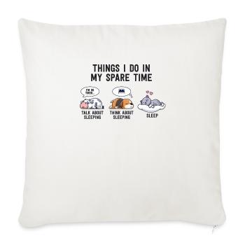 Funny Napping Shirt Gift For Sleep Lovers Nap - Throw Pillow Cover 17.5” x 17.5” - natural white - Front
