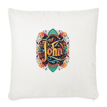 john name - Throw Pillow Cover 17.5” x 17.5” - natural white - Front