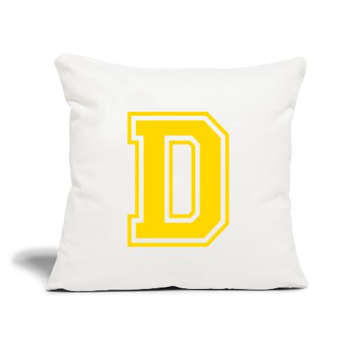 Letter D – Capital Athletic Alphabet Monogram - Throw Pillow Cover 17.5” x 17.5”