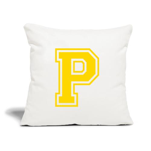 Letter P – Capital Athletic Alphabet Monogram - Throw Pillow Cover 17.5” x 17.5”