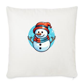 Christmas Snowman - Throw Pillow Cover 17.5” x 17.5” - natural white - Front