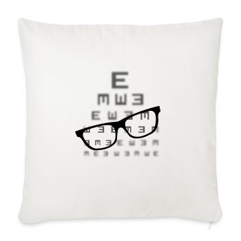 Vision screening with glasses - Throw Pillow Cover 17.5” x 17.5” - natural white - Front