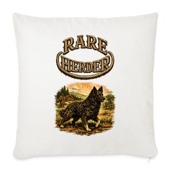 Rare Herder: Rustic Herding Dog - Throw Pillow Cover 17.5” x 17.5” - natural white - Front