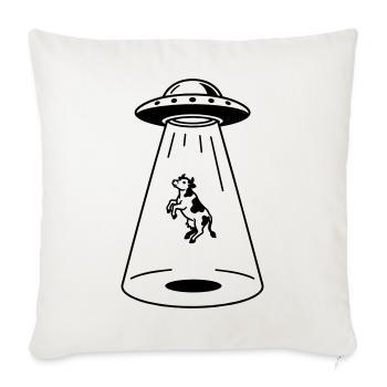 ufo cow - Throw Pillow Cover 17.5” x 17.5” - natural white - Front