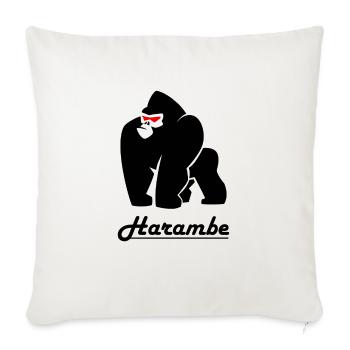 harambe_gorilla_black - Throw Pillow Cover 17.5” x 17.5” - natural white - Front