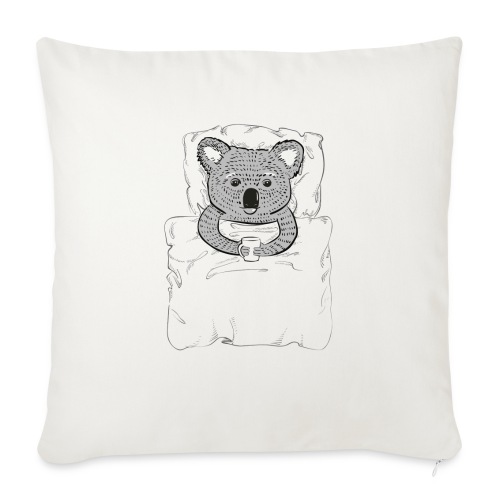 Print With Koala Lying In A Bed - Throw Pillow Cover 17.5” x 17.5”