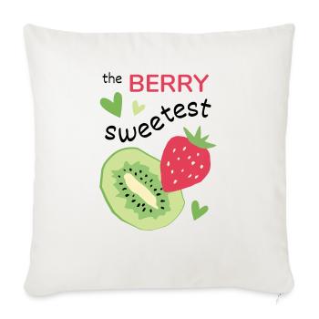 Berry sweets - Throw Pillow Cover 17.5” x 17.5” - natural white - Front