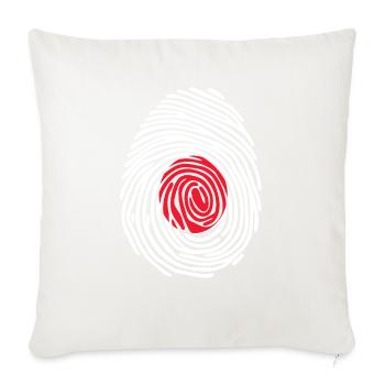 Japanese Fingerprint Flag - Throw Pillow Cover 17.5” x 17.5” - natural white - Front