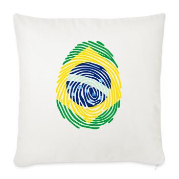 Brazilian fingerprint flag - Throw Pillow Cover 17.5” x 17.5” - natural white - Front